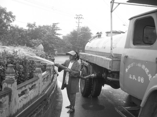讲解园林工人雨中浇水的原因